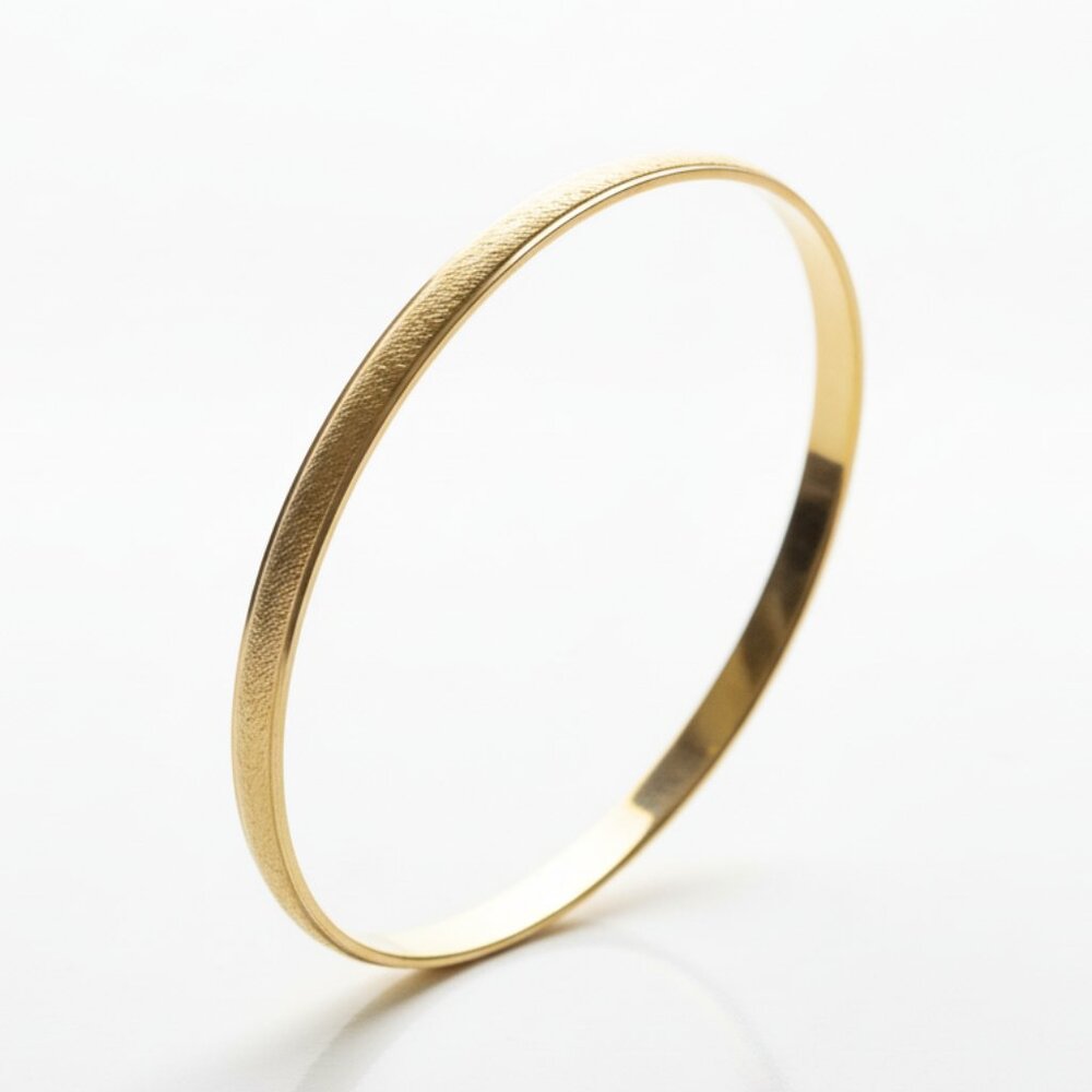 Vintage Sakowitz Houston Gold Tone Bangle Bracelet Textured Brushed Finish MCM